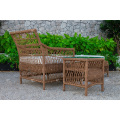 Poly resina Rattan Sun Lounger para jardín al aire libre Playa y Resort